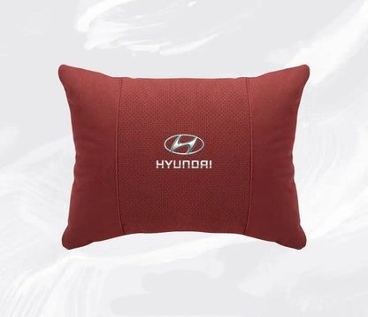 Hyundai Breathable Suede Neck Pillow for Accent, Elantra, Tucson, Sonata, Kona & More - headrest 1pc white