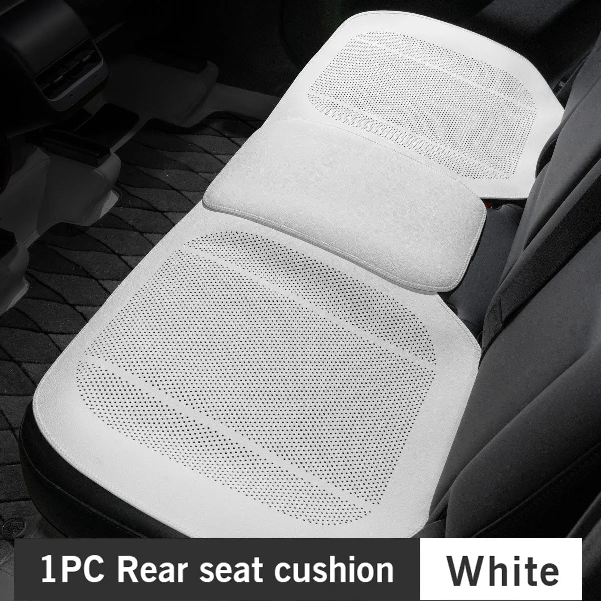 Tesla Car Seat Covers – Full Surround Nappa Leather, Breathable & Sweatproof All Seasons - 1PC White Front
