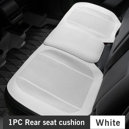 Tesla Car Seat Covers – Full Surround Nappa Leather, Breathable & Sweatproof All Seasons - 1PC White Front