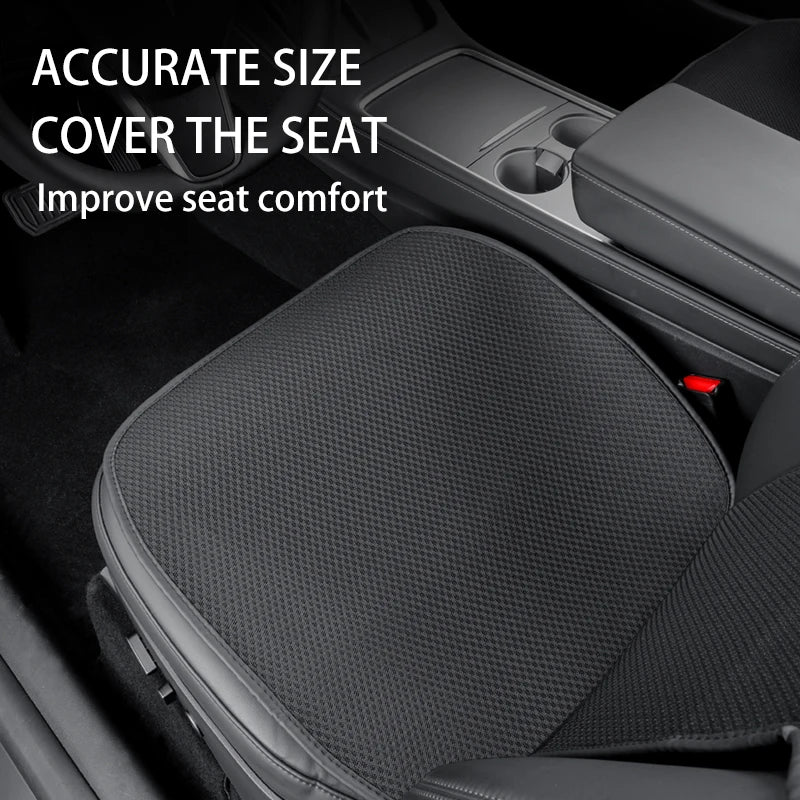Tesla Ice Silk Seat Cushion | Model 3 & Y (2019–2025) Breathable Cover - T-M3Y-F01-white