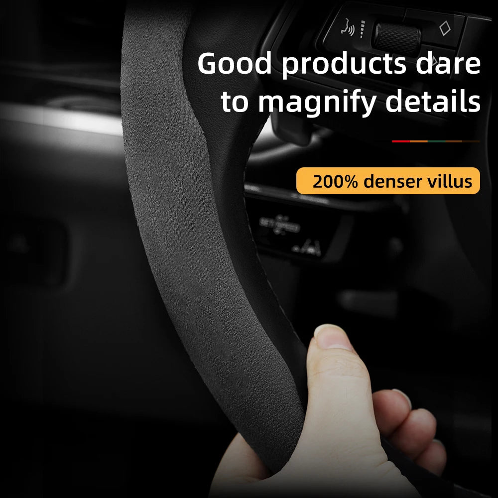 Porsche Suede Snap-On Steering Wheel Cover