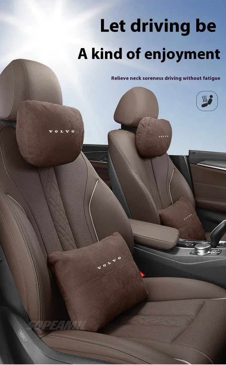 Volvo Car Headrest & Lumbar Support Pillow - Orange Headrest