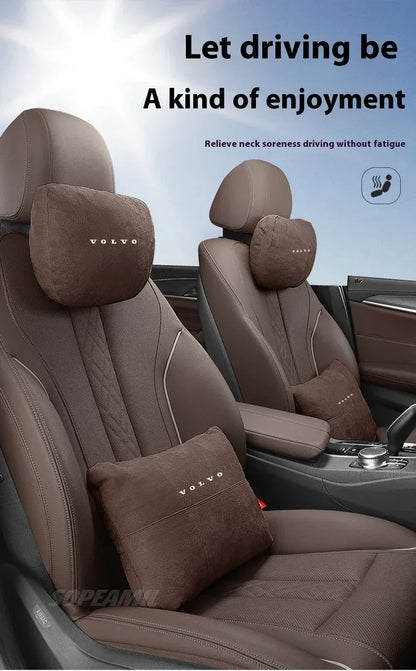 Volvo Car Headrest & Lumbar Support Pillow - Orange Headrest