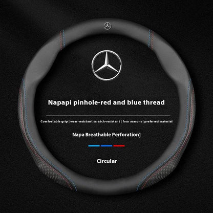 Mercedes Suede Leather Steering Wheel Cover - Fits A, B, C, E, S, GLC, GLE, CLA, ML, Vito & More - O Suede Black