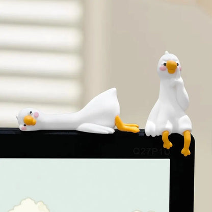 Resin Mini Goose Figurines for Car Dashboard & Desk Decor