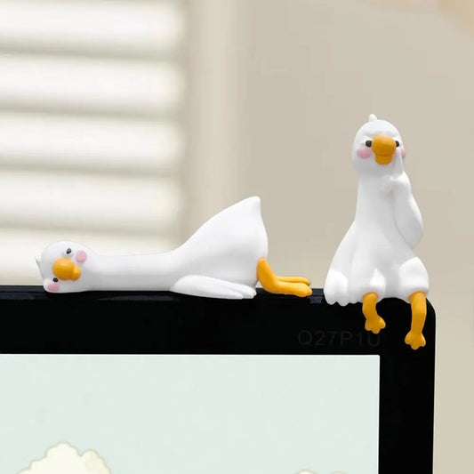 Resin Mini Goose Figurines for Car Dashboard & Desk Decor