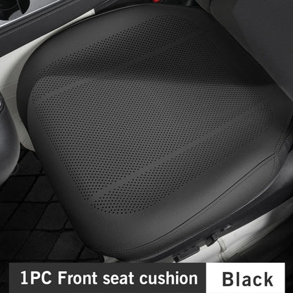 Tesla Car Seat Covers – Full Surround Nappa Leather, Breathable & Sweatproof All Seasons - 1PC White Front