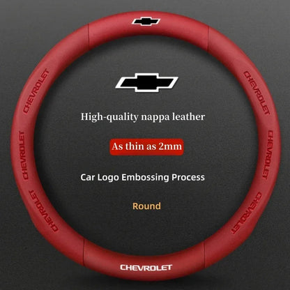 Chevrolet Cruze Silverado Tahoe 3D Embossed Steering Wheel Cover - Round Red B