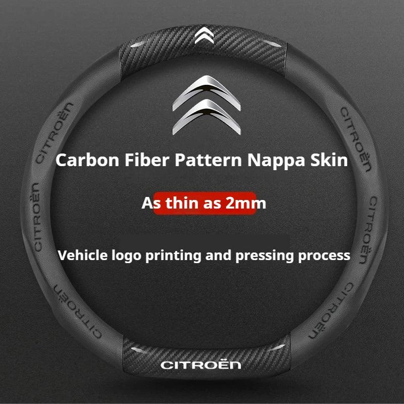Citroen Leather Steering Wheel Cover - Type D Black A