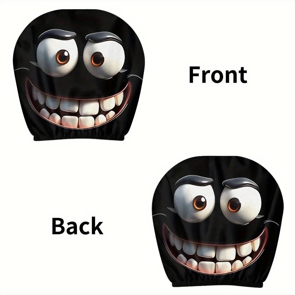 Smiley Face Car Pillowcases | 2pcs Soft & Washable - 
