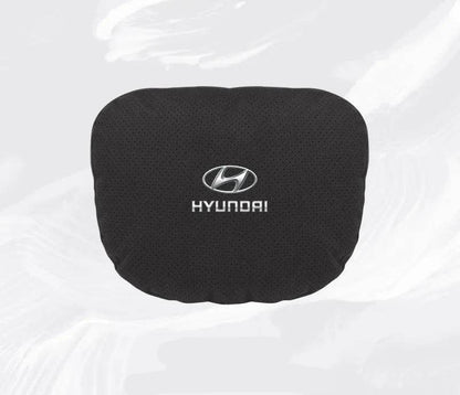 Hyundai Breathable Suede Neck Pillow for Accent, Elantra, Tucson, Sonata, Kona & More - headrest 1pc white