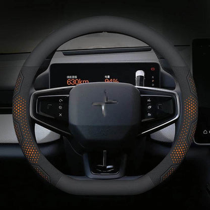 Polestar Carbon Fiber Suede Steering Wheel Cover (2023–2024) - O Leather Red