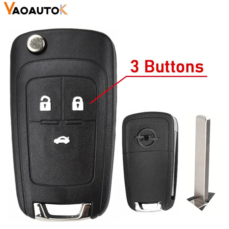 Opel & Vauxhall Remote Key Shell — Corsa, Astra, Zafira, HU100 - 3 Buttons