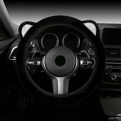 Plush Cat Ear Universal Steering Wheel Cover