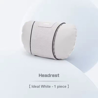 Customized Logo - Leather Car Seat Pillows - Headrest White