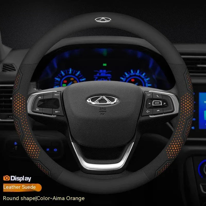 Chery Tiggo Karbonfiber Semsket Skinn Rattrekk