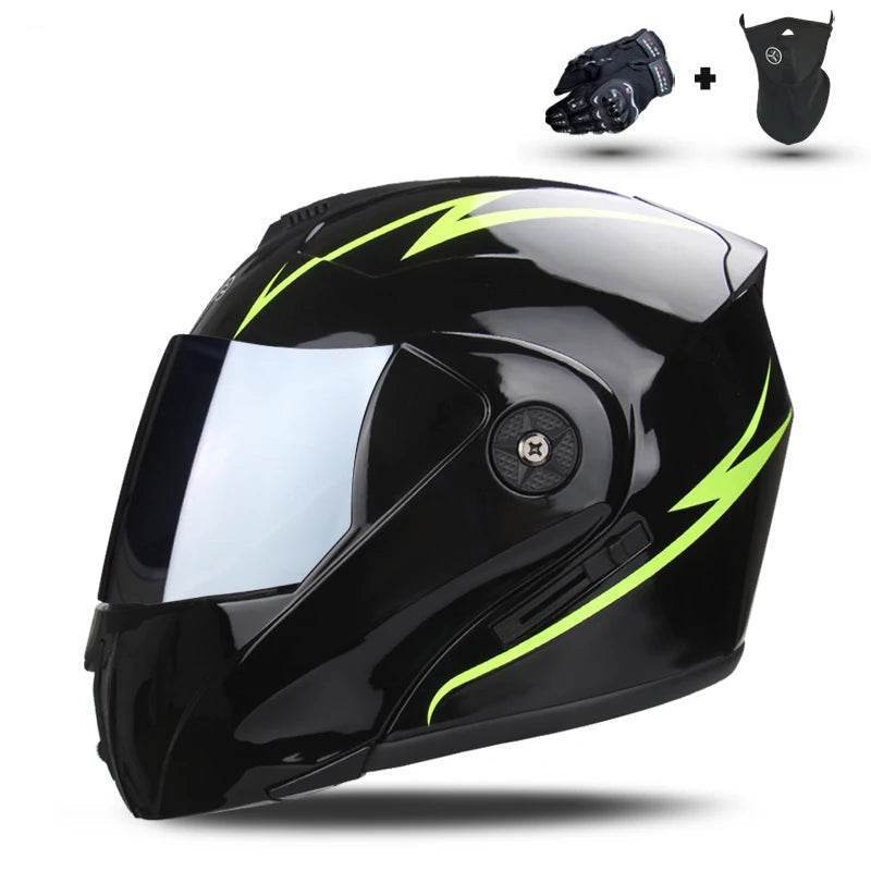 Modular Double Lens Flip-Up Motorcycle Helmet with Visor - 13 / S