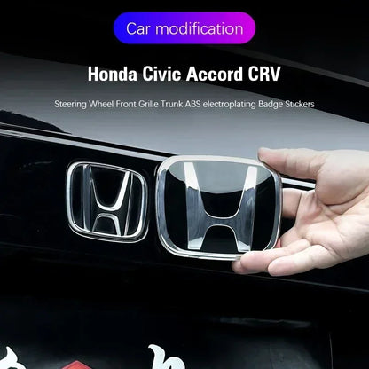 Honda Logo Badge Modification Sticker for Civic, Accord & CR-V - Black Steering wheel / 8th Accord 2008-2012
