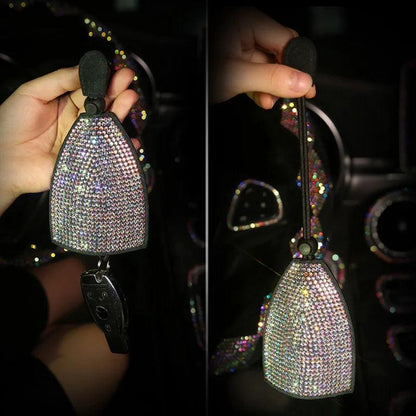 Diamond Crystal Car Key Chain Cover - Bling Rhinestone Keyring Holder