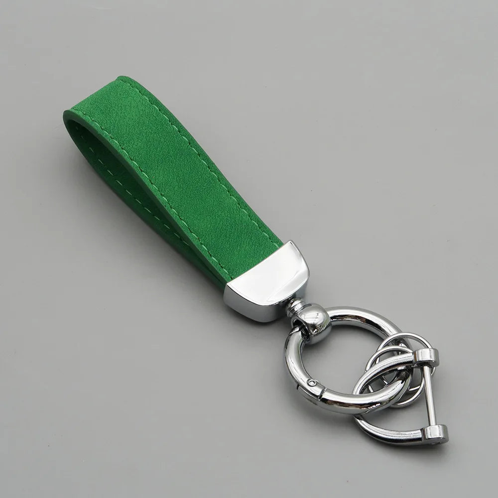 Custom Laser Engraved Suede Leather Keychain - Personalized Logo