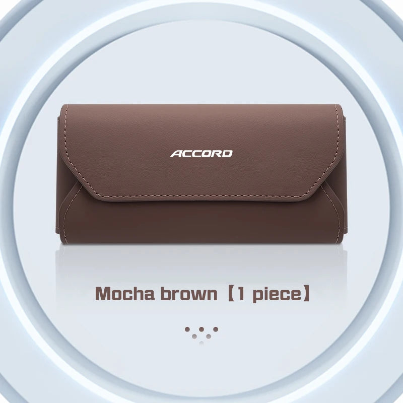 Honda Accord Civic CRV Magnetic Leather Glasses Case Holder