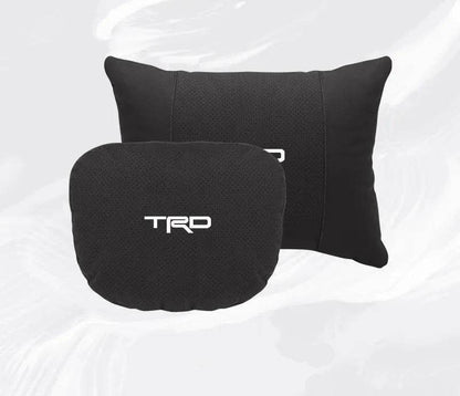 TRD Suede Car Neck Pillow for Toyota Corolla, Yaris, Camry, Prius & More - headrest 1pc black