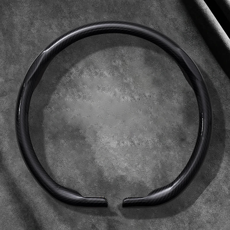 Dodge and RAM Carbon Fibre Suede Steering Wheel Cover - D Shape / Carbon Fibre Black