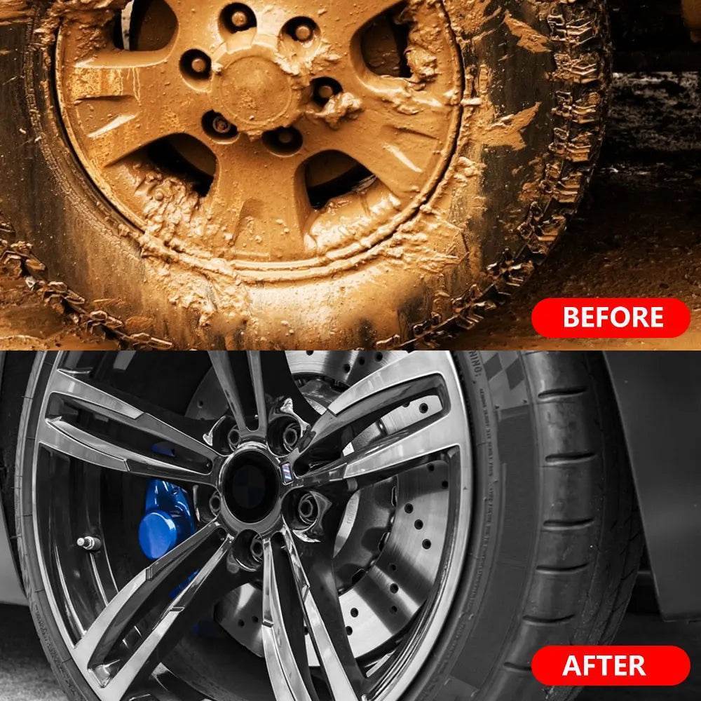 45cm Soft Bristle Car Wheel & Tire Cleaning Brush – Non-Scratch Rim Detailing Tool - 