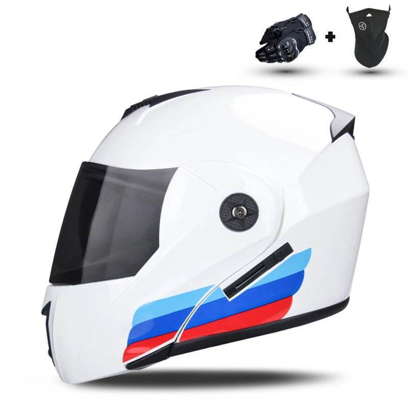Modular Double Lens Flip-Up Motorcycle Helmet with Visor - 13 / S