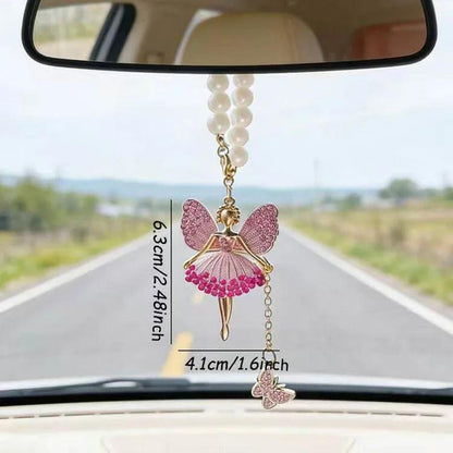 Diamond Crystal Angel Girl Rearview Mirror Pendant Car Interior