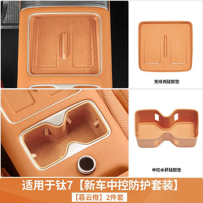 BYD Ti7 Behind-Screen Dashboard Storage Box - Orange 2 Pcs