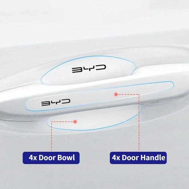 8pcs Door Handle Anti Collision Stickers for BYD Atto 3 Yuan Plus