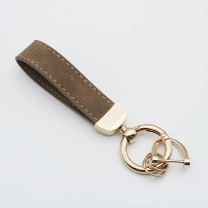 Custom Laser Engraved Suede Leather Keychain - Personalized Logo