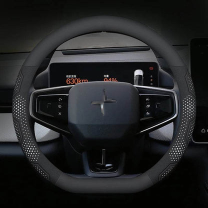Polestar Carbon Fiber Suede Steering Wheel Cover (2023–2024) - O Leather Red