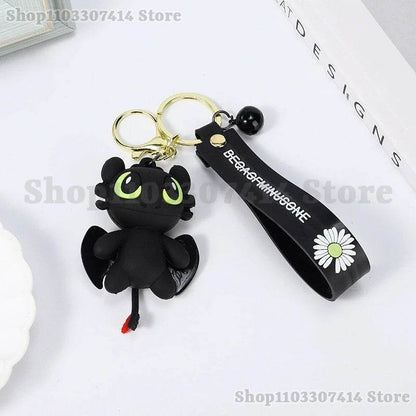 Kawaii Toothless Dragon Keychain – Bag Pendant - White