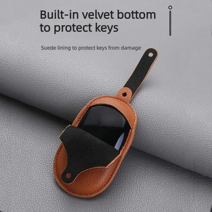 Geely EX2 Proton e.MAS 5 leather key fob cover - back view