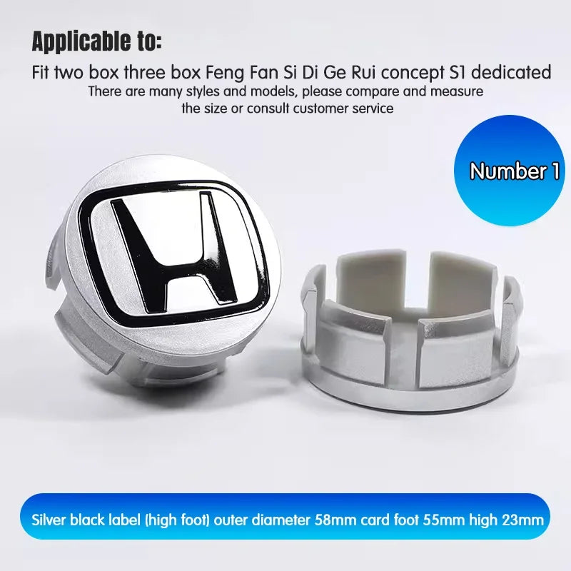 4Pcs Honda Wheel Center Hub Caps 69mm 62mm 58mm