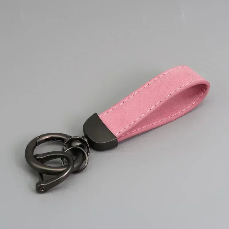 Custom Laser Engraved Suede Leather Keychain - Personalized Logo
