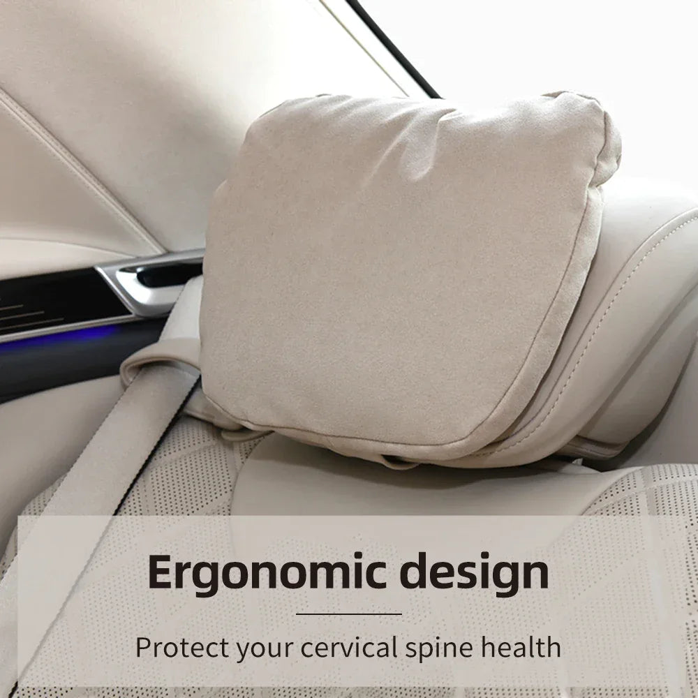 Maybach S-Class Breathable Soft Neck Headrest & Lumbar Support Pillow - Headrest Black