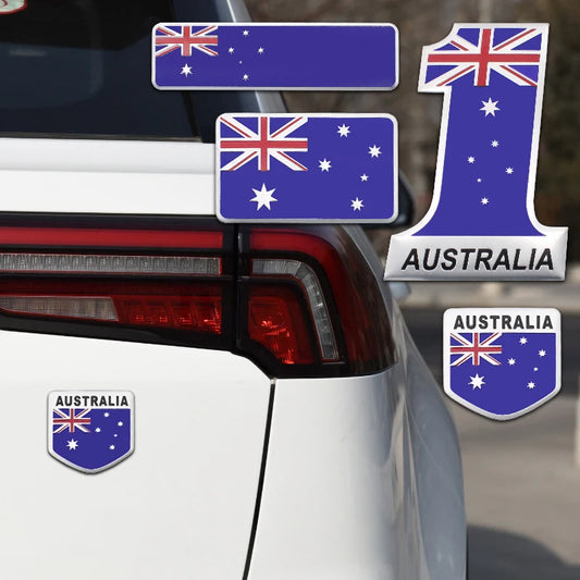 3D Metal Australia Flag Car Sticker – Aluminum Emblem Badge & Exterior Decal - A