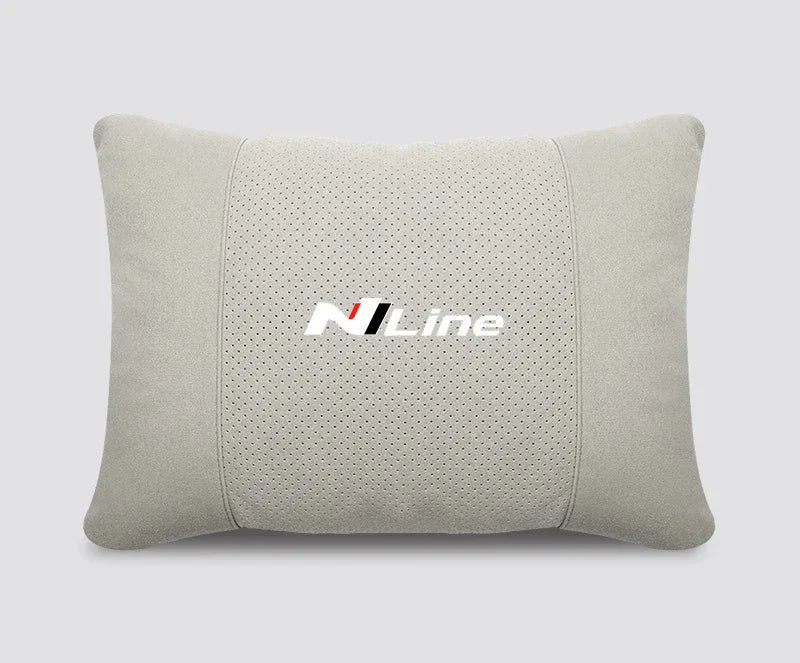 Hyundai N Line Soft Car Neck Headrest & Lumbar Support Pillow - Beige Lumbar