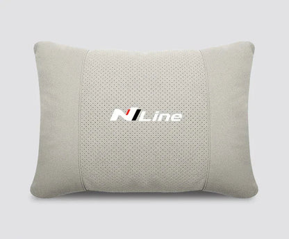 Hyundai N Line Soft Car Neck Headrest & Lumbar Support Pillow - Beige Lumbar