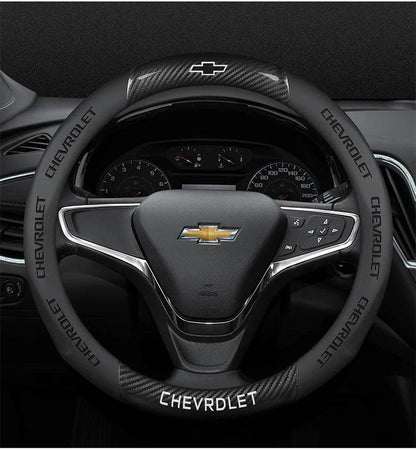 Chevrolet Cruze Silverado Tahoe 3D Embossed Steering Wheel Cover - Round Brown B