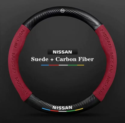 Nissan Carbon Fiber Suede Steering Wheel Cover