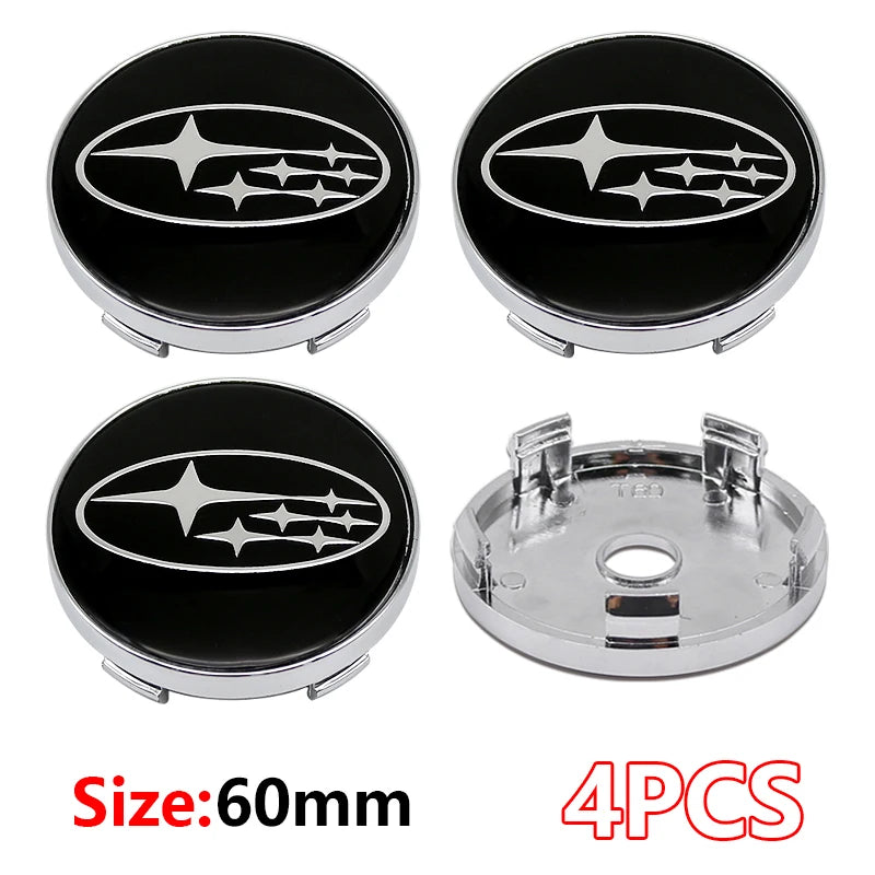 4Pcs ABS 60mm Subaru Wheel Hub Center Caps