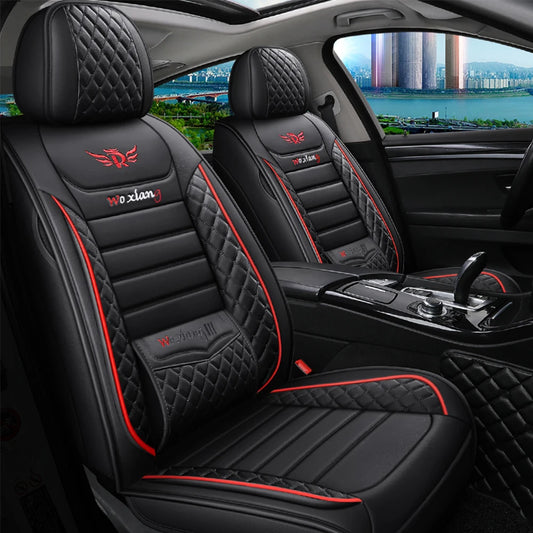 Universal Faux Leather Car Seat Cover - Black Front