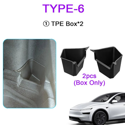 Tesla Model Y Juniper Trunk Organizer with Flocked TPE Side Storage Boxes