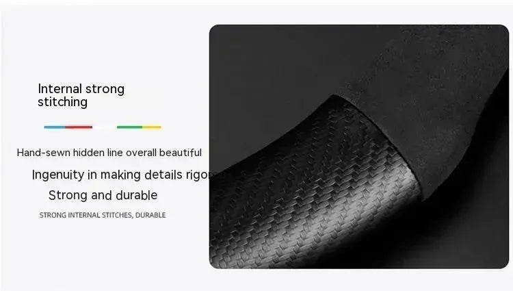 Isuzu Suede Carbon Fiber Steering Wheel Cover - Black