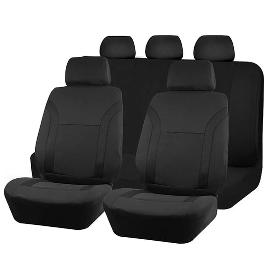 Car Seat Covers – Universal Breathable Air Mesh & Polyester Fabric - Black 2 front seat