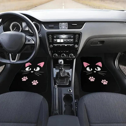 4PC Nordic Cat Cartoon Car Floor Mats Anti-Fouling Windmill Design